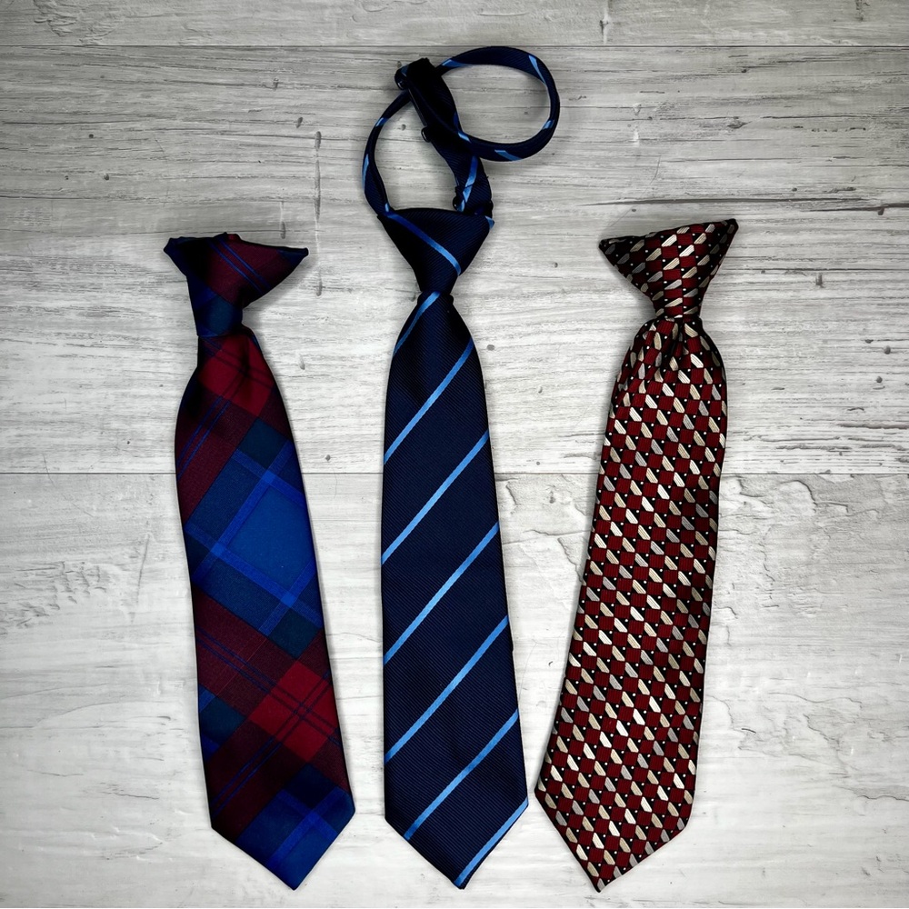 Boys Tie Set - Blue, Red, Burgundy size 24 months - 4 toddler